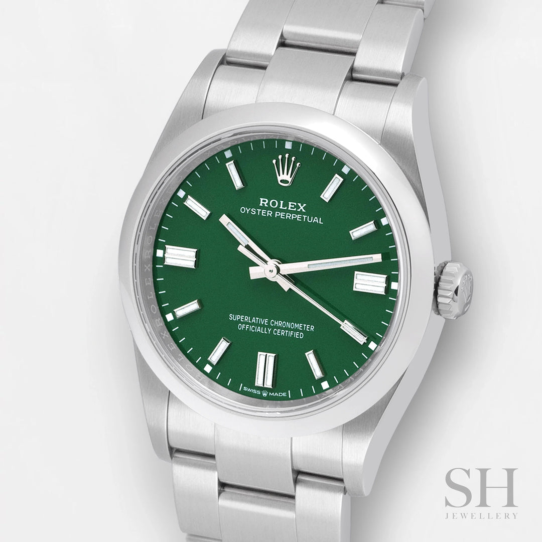 Rolex Oyster Perpetual36 36mm Steel Green Dial Stick Markers 2025 Ref m126000-0005 (#903)