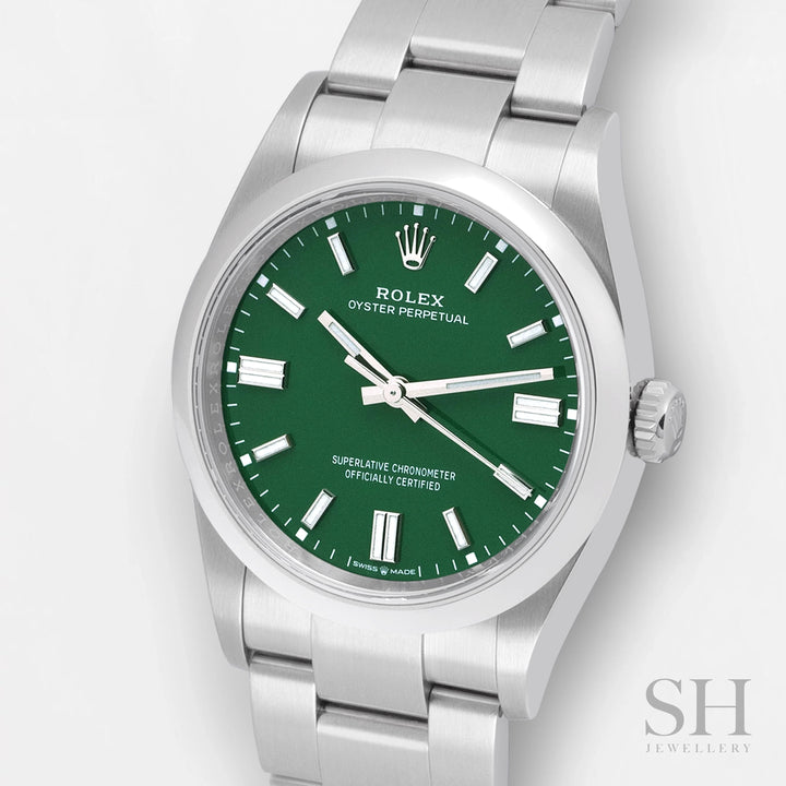 Rolex Oyster Perpetual36 36mm Steel Green Dial Stick Markers 2025 Ref m126000-0005 (#903)