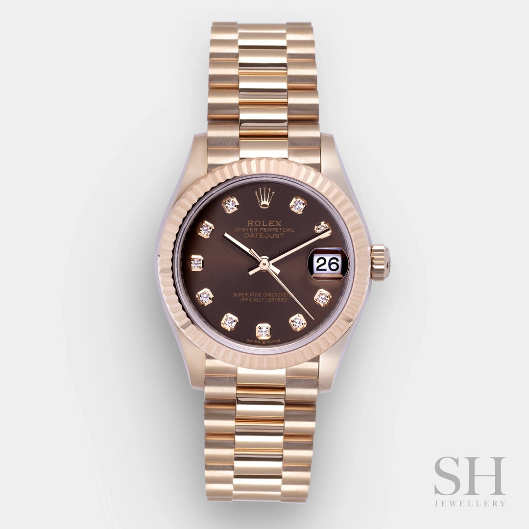 Rolex Datejust31 31mm RG Chocolate Dial Diamond Markers 2023 Ref m278275-0010 (#556)