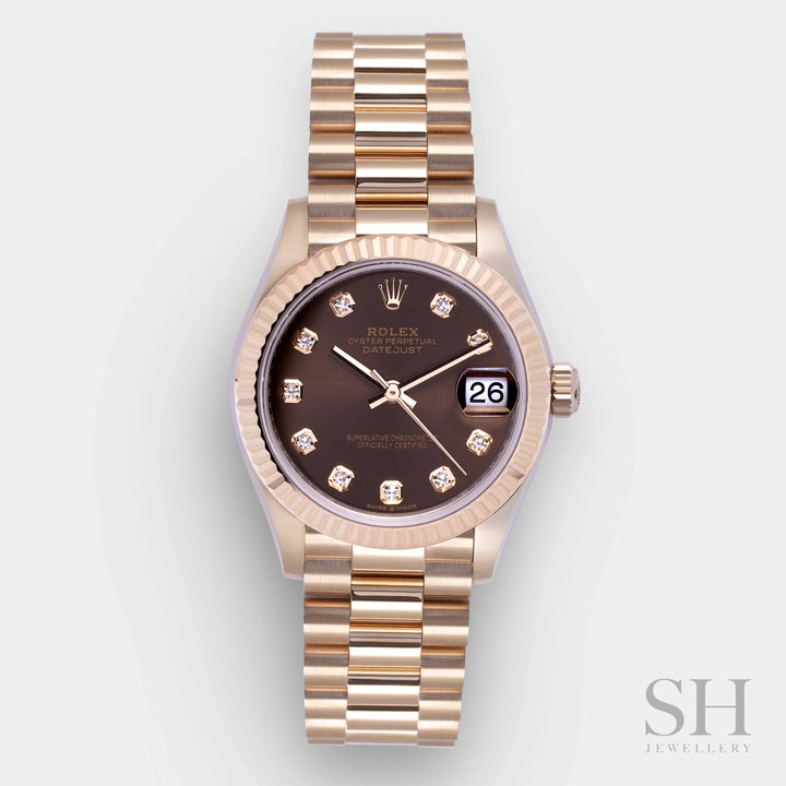 Rolex Datejust31 31mm RG Chocolate Dial Diamond Markers 2023 Ref m278275-0010 (#556)