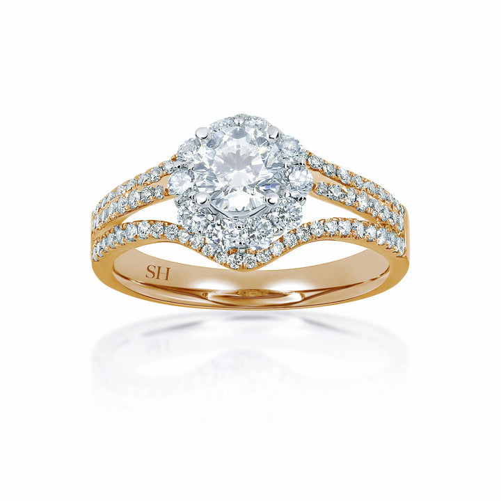4-Claw halo with unique tri-band - W0062