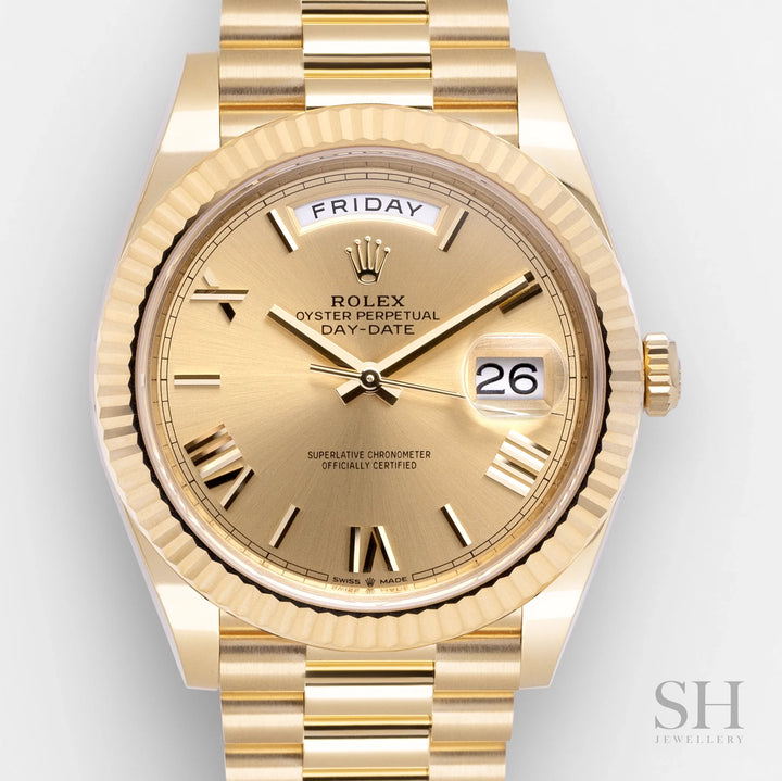 Rolex Day-Date40 40mm YG Champagne Dial Numeral Markers 2024 Ref m228238-0006 (#594)