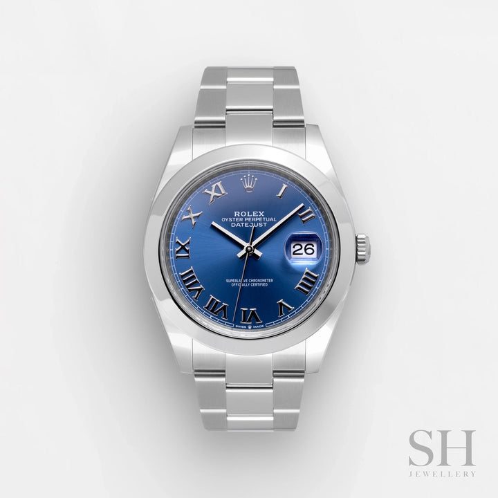 Rolex Datejust41 41mm Steel Azzurro Blue Dial Numeral Markers 2024 Ref m126300-0017 (#621)