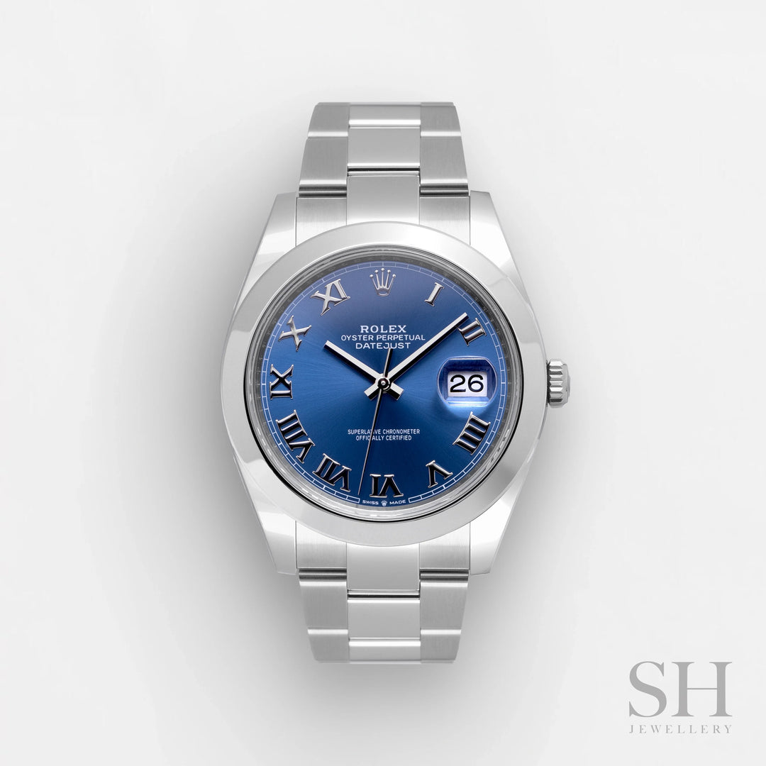 Rolex Datejust41 41mm Steel Azzurro Blue Dial Numeral Markers 2023 Ref m126300-0017 (#642)