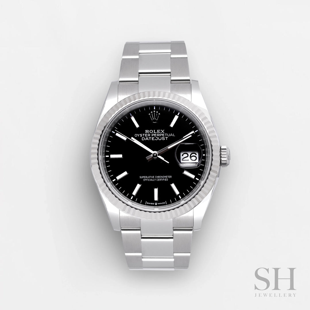 Rolex Datejust36 36mm Steel/WG Black Dial Stick Markers 2024 Ref m126234-0016 (#641)