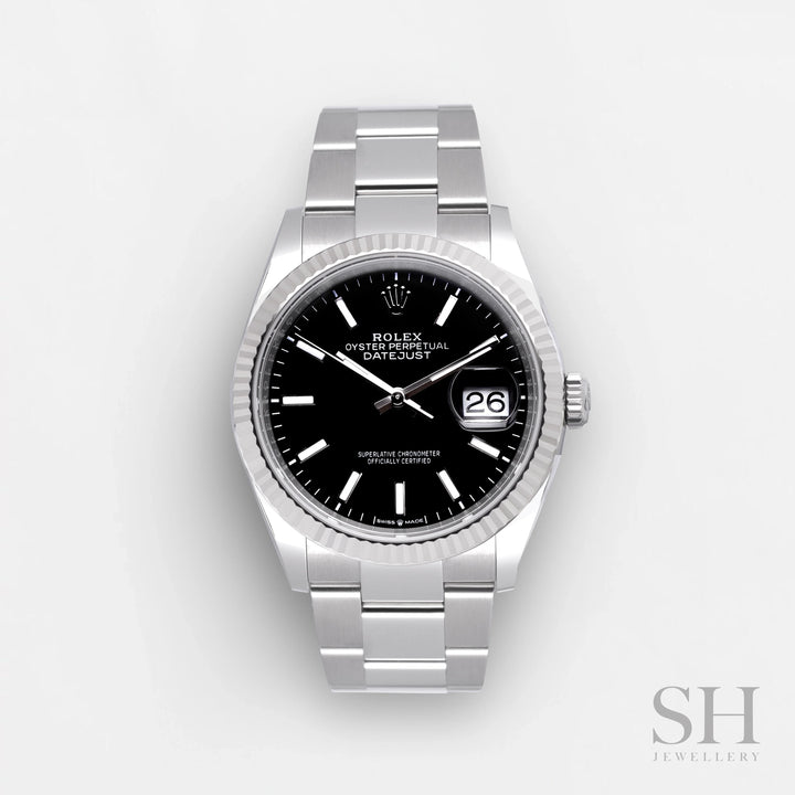 Rolex Datejust36 36mm Steel/WG Black Dial Stick Markers 2024 Ref m126234-0016 (#641)