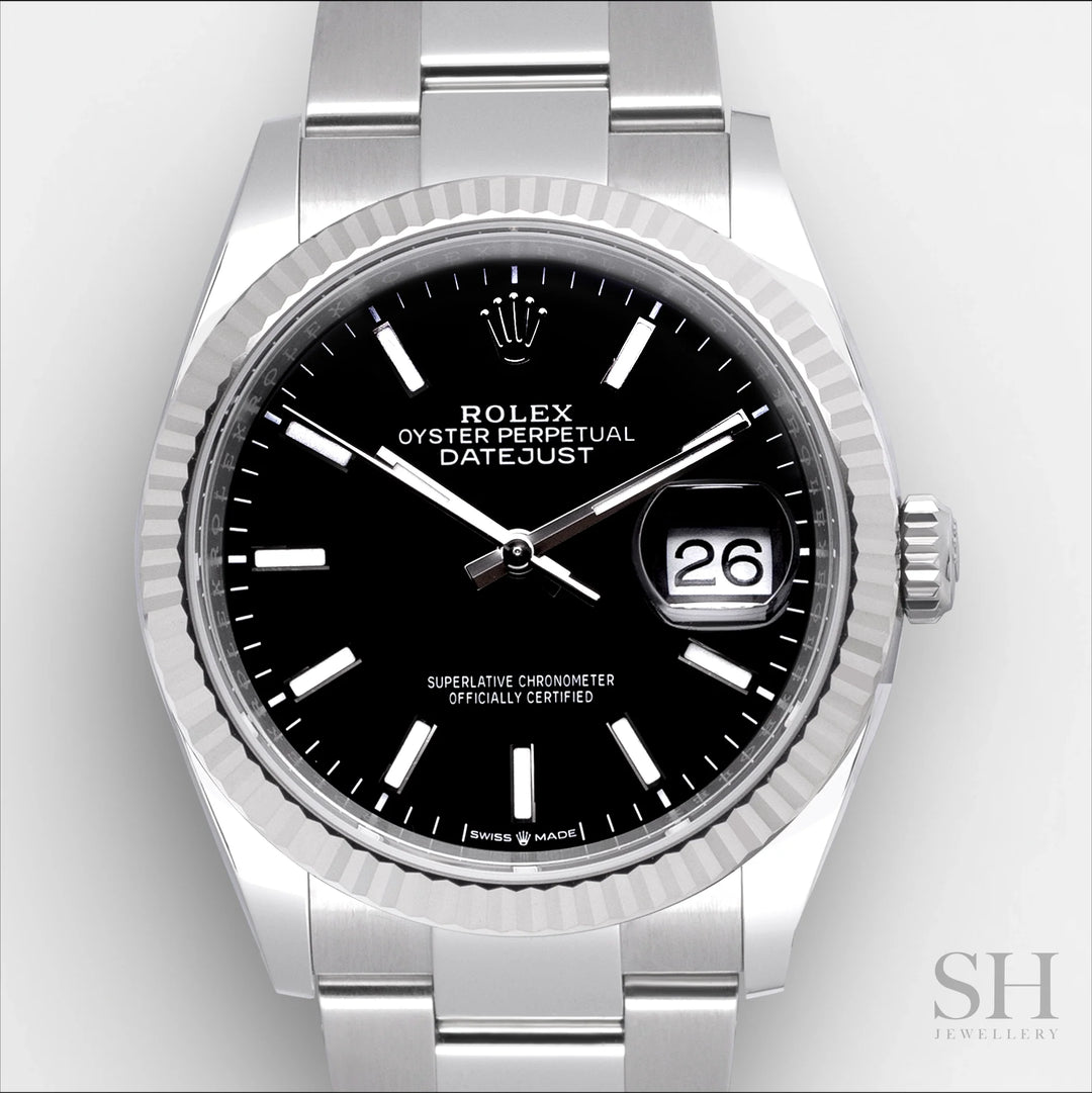 Rolex Datejust36 36mm Steel/WG Black Dial Stick Markers 2024 Ref m126234-0016 (#641)