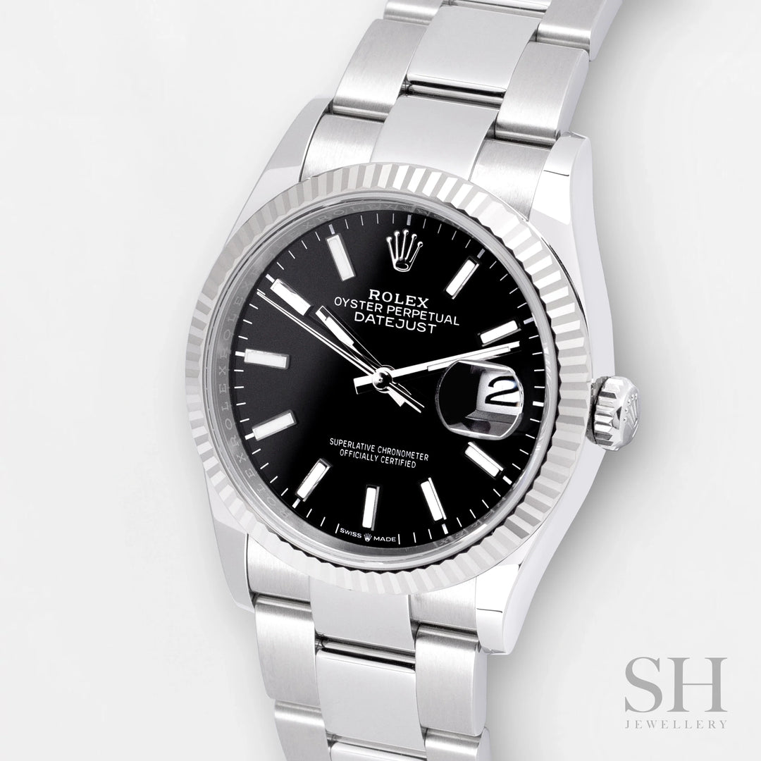 Rolex Datejust36 36mm Steel/WG Black Dial Stick Markers 2024 Ref m126234-0016 (#641)