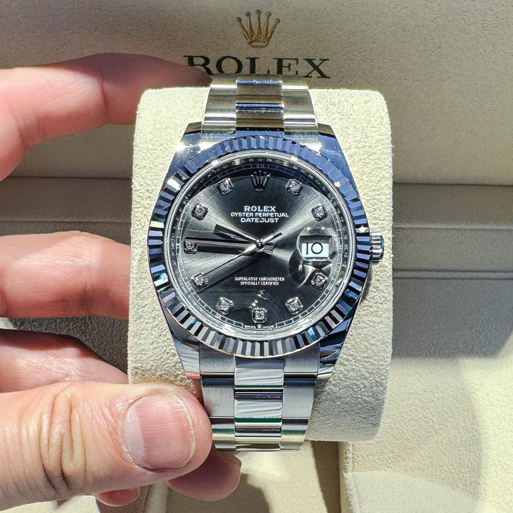 Rolex Datejust41 41mm Steel Slate Dial Diamond Markers 2024 Ref m126334-0005 (#651)