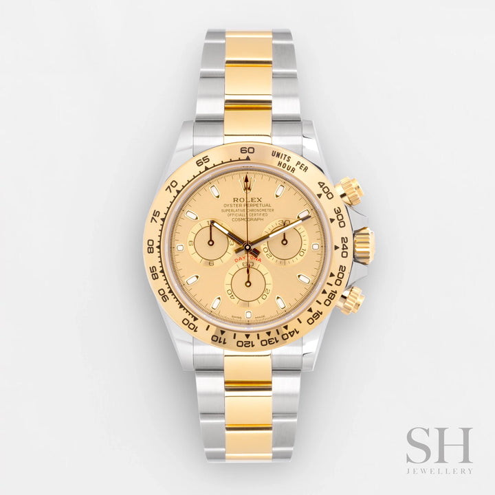 Rolex Daytona 40mm Steel/YG Champagne Dial Stick Markers 2023 Ref m116503-0003 (#656)