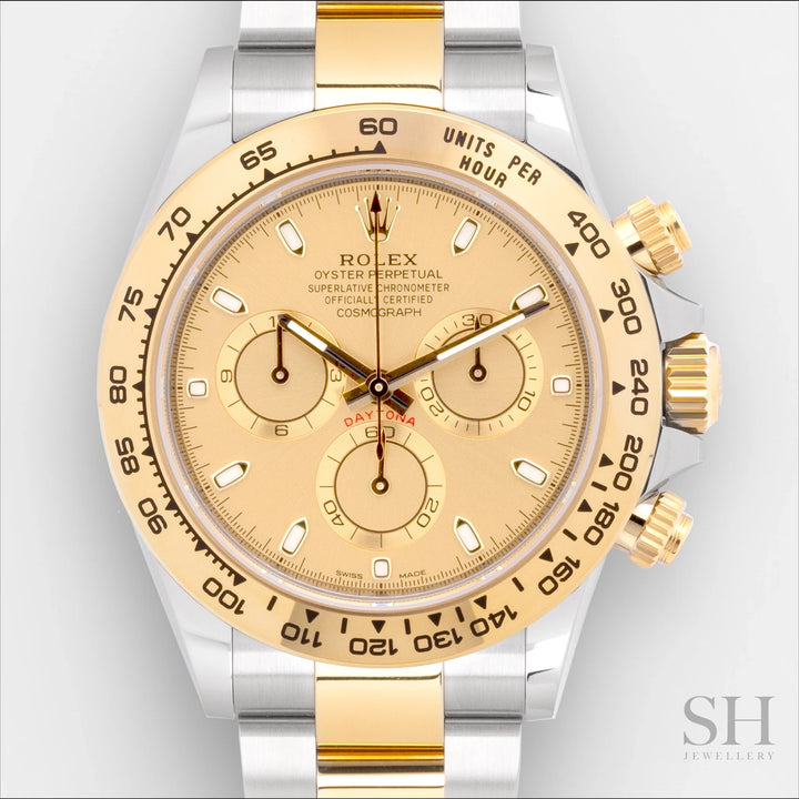 Rolex Daytona 40mm Steel/YG Champagne Dial Stick Markers 2023 Ref m116503-0003 (#656)