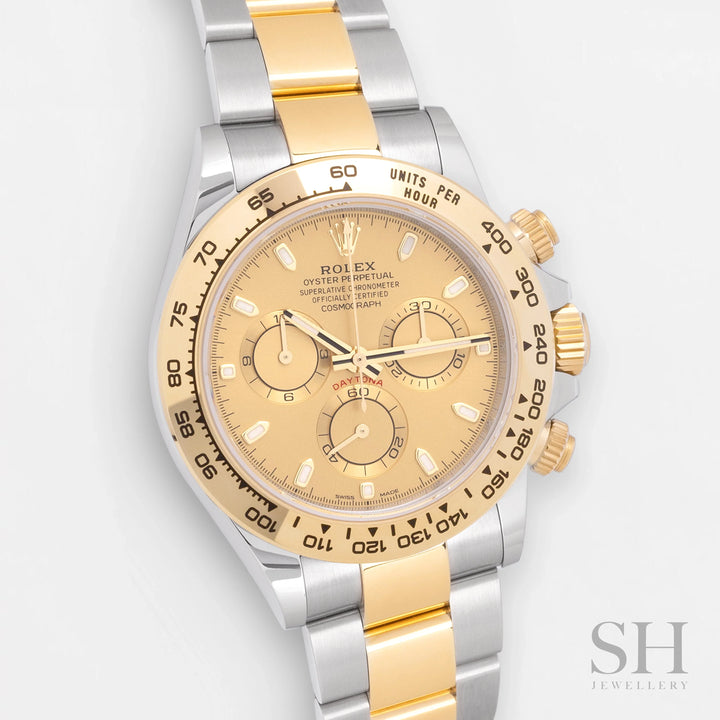 Rolex Daytona 40mm Steel/YG Champagne Dial Stick Markers 2023 Ref m116503-0003 (#656)