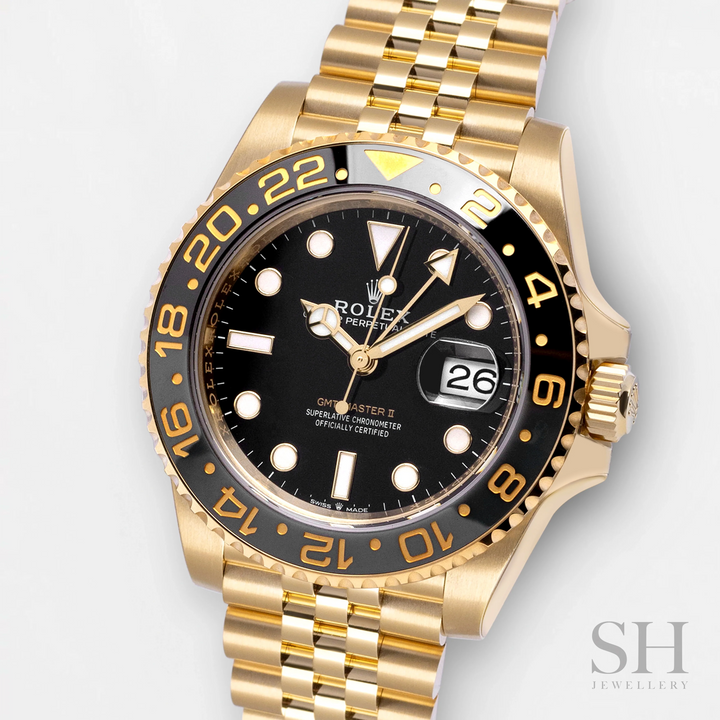 Rolex GMT-Master II 40mm YG Black Dial Button Markers 2024 Ref m126718grnr-0001 (#858)