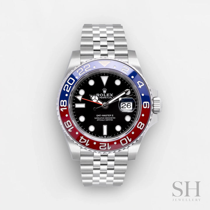 Rolex GMT-Master II 40mm 'Pepsi' Steel Black Dial Button Markers 2022 Ref m126710blro-0001 (#686)
