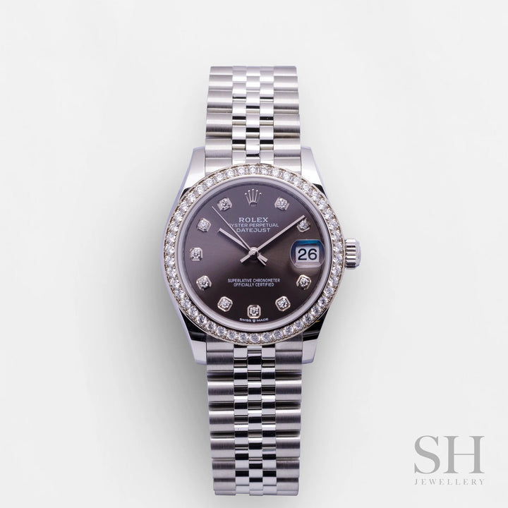 Rolex Datejust31 31mm Steel/WG Dark Grey Dial Diamond Markers 2024 Ref m278384rbr-0010 (#736)