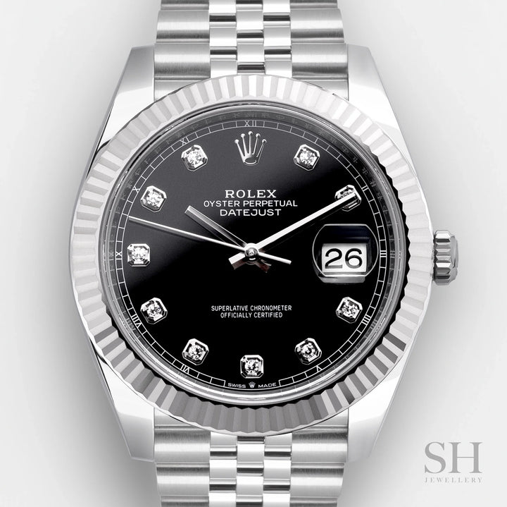 Rolex Datejust41 41mm Steel/WG Black Dial Diamond Markers 2025 Ref m126334-0012 (#917)