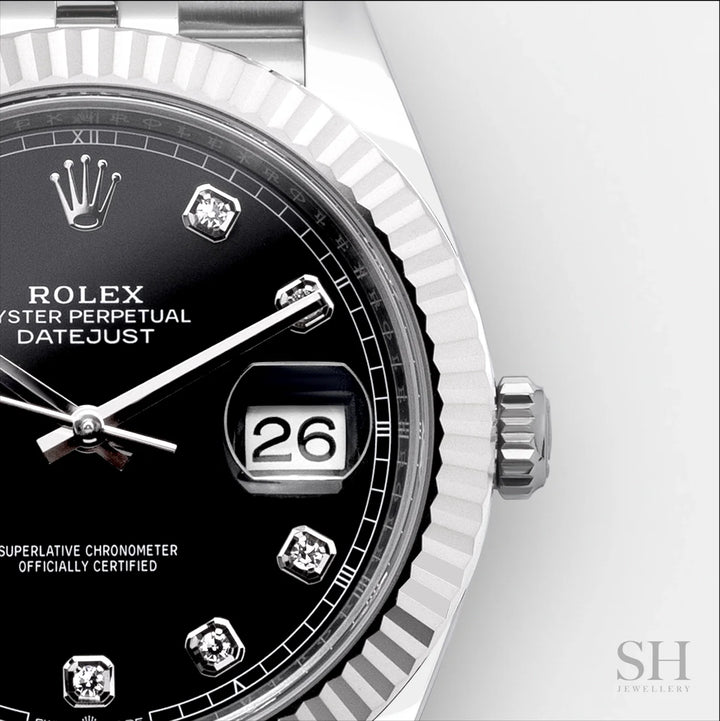 Rolex Datejust41 41mm Steel/WG Black Dial Diamond Markers 2025 Ref m126334-0012 (#917)