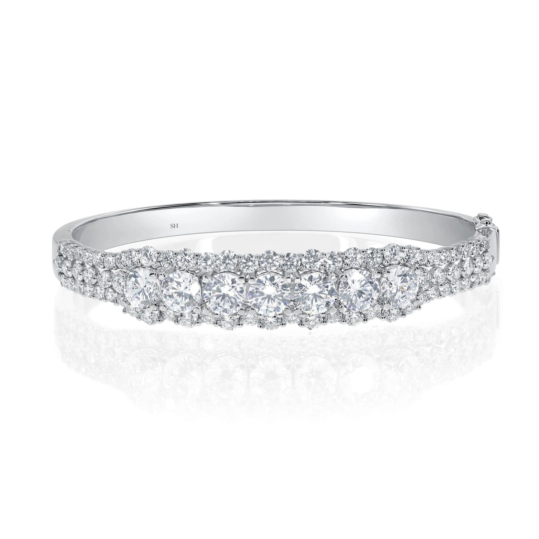 Seven Wonders Diamond Halo Bangle 7mm - W0941
