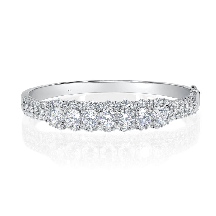 Seven Wonders Diamond Halo Bangle 7mm - W0941