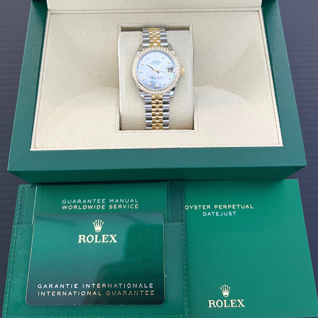 Rolex Datejust31 31mm Steel/YG MOP Dial Diamond Markers 2024 Ref m278383rbr-0028 (#845)