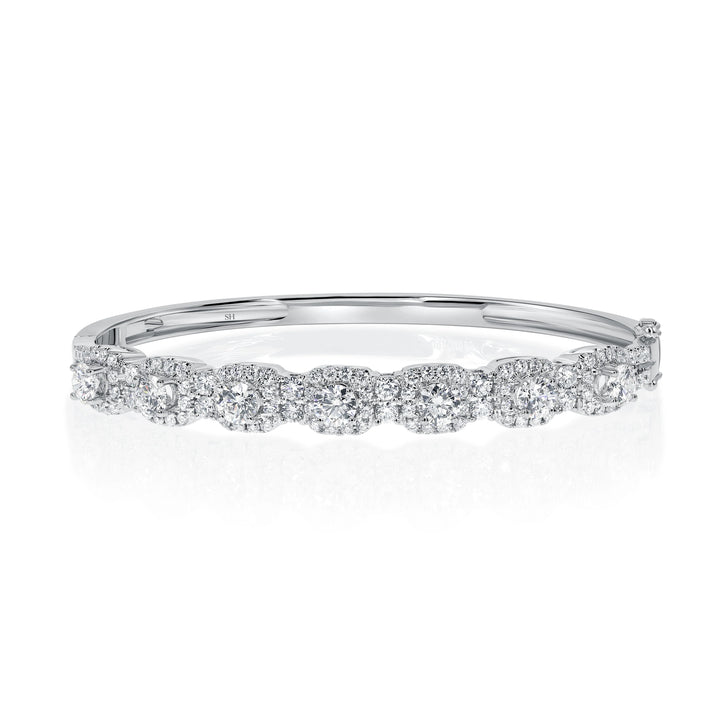 Heavenly Seven Diamond Pairs Oval Bangle 7.0mm - W0925