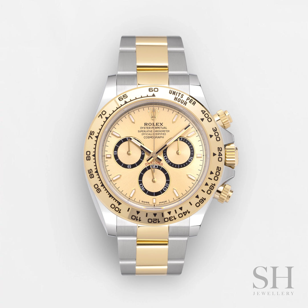 Rolex Cosmograph Daytona 40mm Steel/YG Champagne Dial Stick Markers 2024 Ref m126503-0004 (#705)