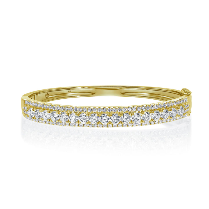 The Magestic Multi Diamond Pave Sides Bangle 6.5mm - W0933