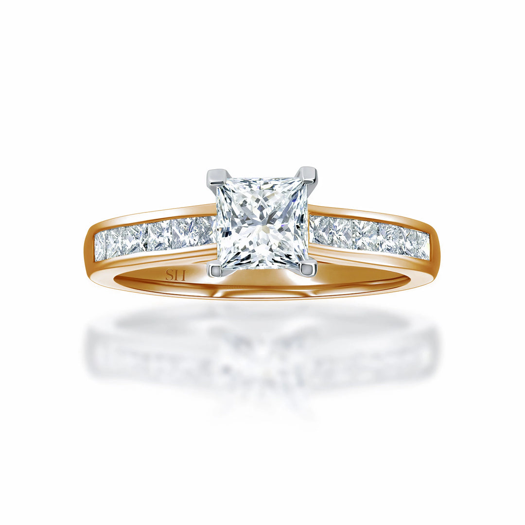 Classic Princess Cut with channel set band - W0336