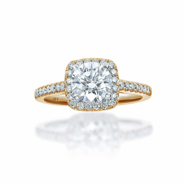 Cushion Shaped with thin halo with slim band - W0322