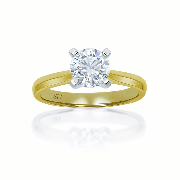 Modern 4-Claw solitaire engagement ring - W0006