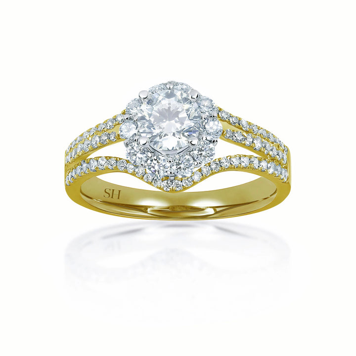 4-Claw halo with unique tri-band - W0062