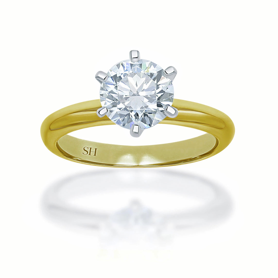 Classic 6-Claw Solitaire Engagement Ring - W0004
