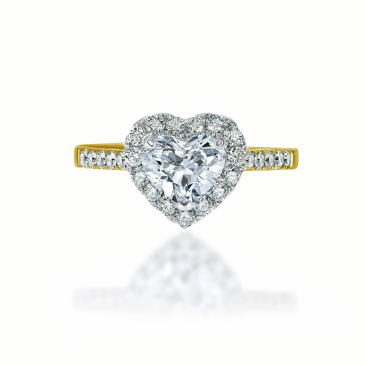 Heavenly Heart Shaped diamond halo ring - W0325