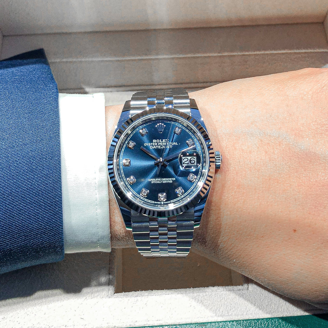 Rolex Datejust36 36mm Steel/WG Blue Dial Diamond Markers 2023 Ref m126234-0037 (#658)