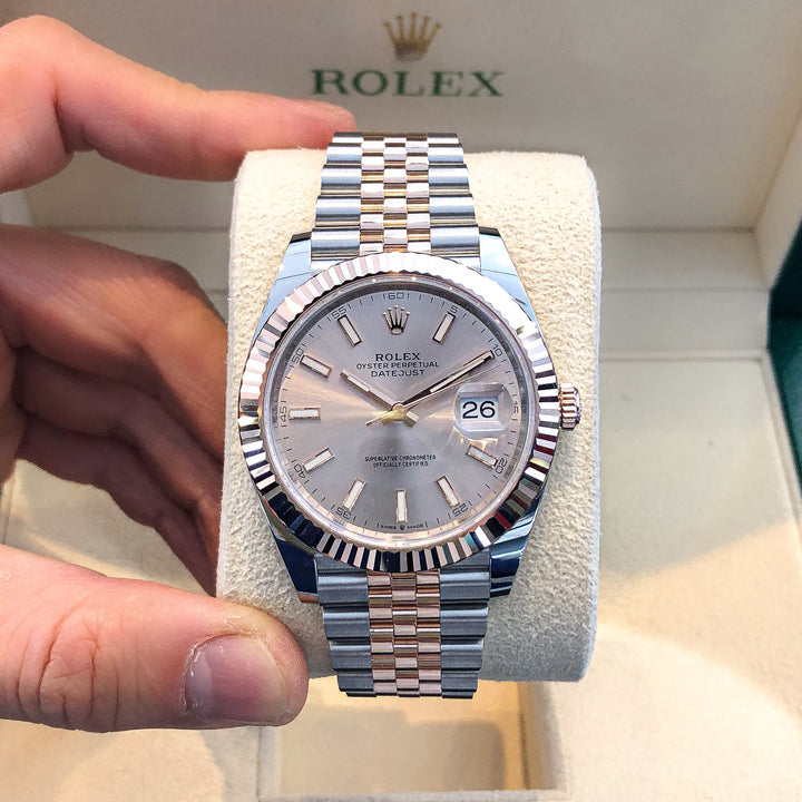 Rolex Datejust41 41mm Steel/RG Sundust Dial Stick Markers 2024 Ref m126331-0010 (#654)