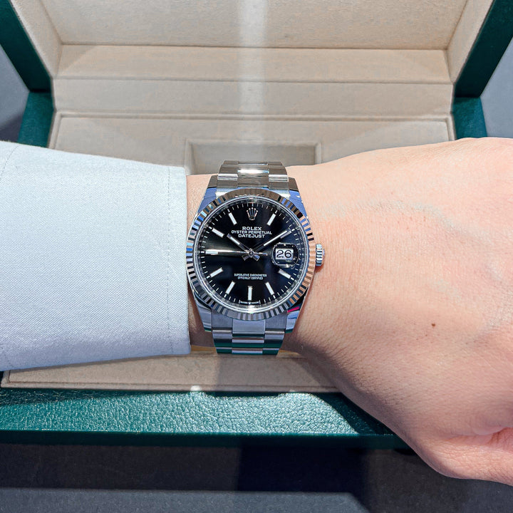 Rolex Datejust36 36mm Steel/WG Black Dial Stick Markers 2024 Ref m126234-0016 (#641)