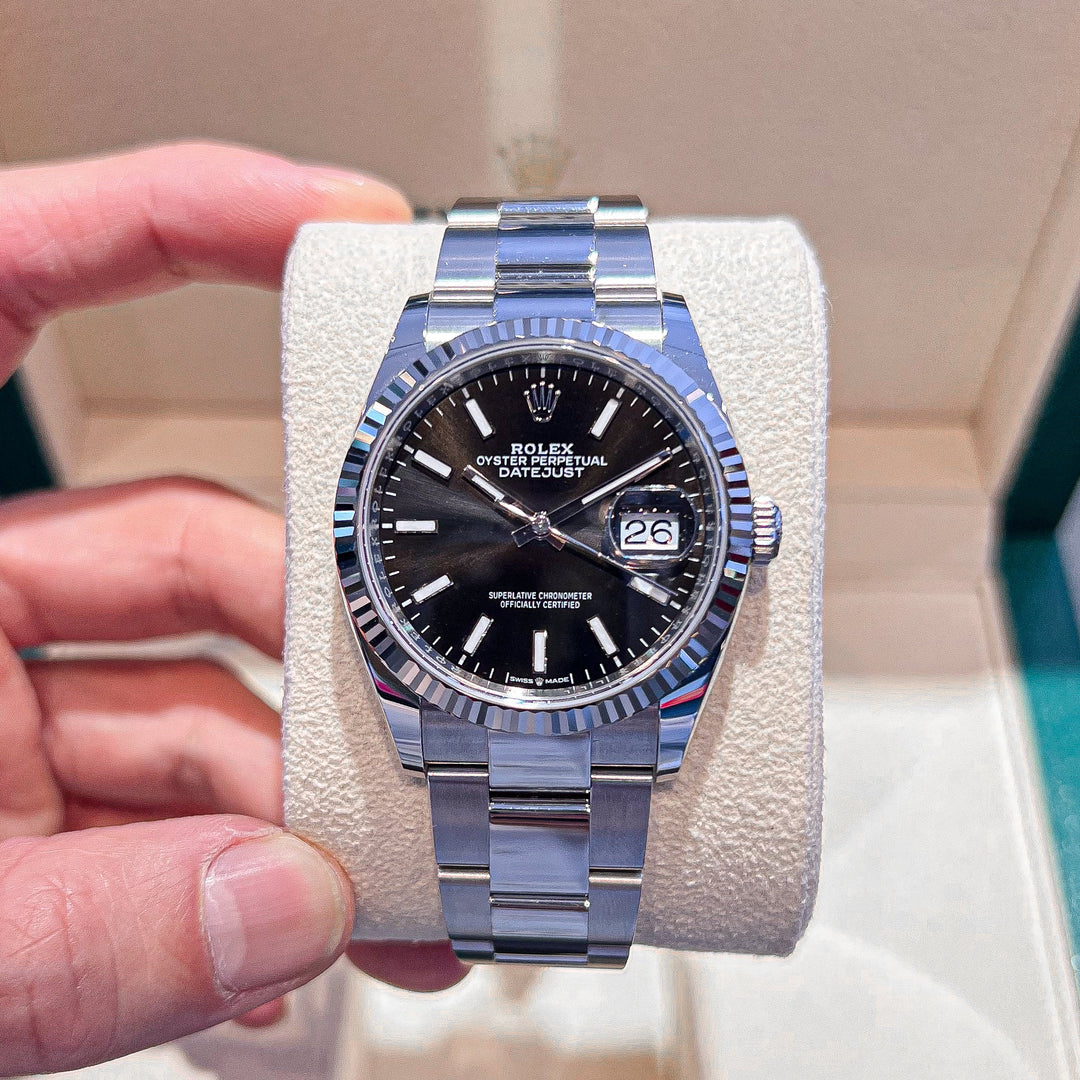 Rolex Datejust36 36mm Steel/WG Black Dial Stick Markers 2024 Ref m126234-0016 (#641)