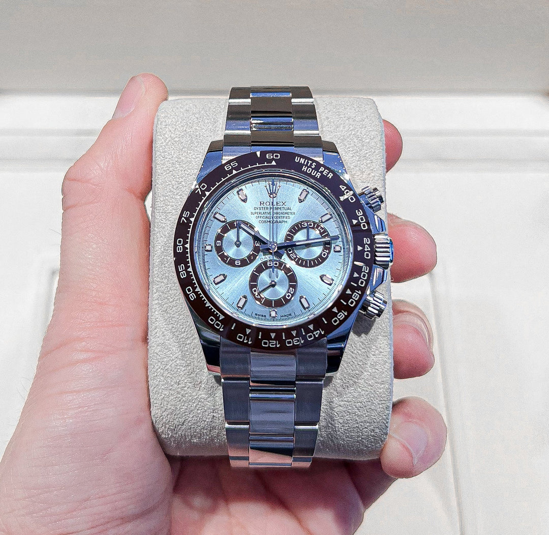 Rolex Cosmograph Daytona 40mm Plat Ice-Blue Dial Stick Markers 2022 Ref m116506-0001 (#663)
