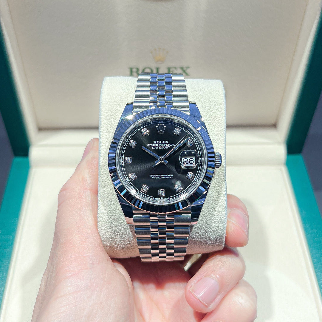 Rolex Datejust41 41mm Steel/WG Black Dial Diamond Markers 2025 Ref m126334-0012 (#917)