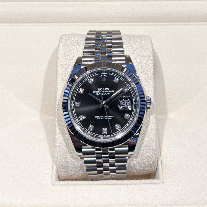 Rolex Datejust41 41mm Steel/WG Black Dial Diamond Markers 2025 Ref m126334-0012 (#917)