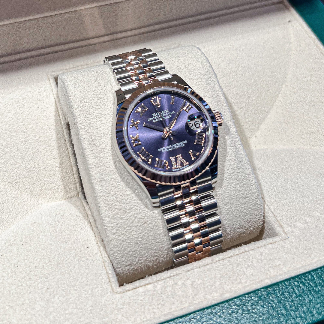 Rolex Datejust31 31mm Steel/RG Purple Dial Numeral Markers 2024 Ref m278271-0020 (#678)