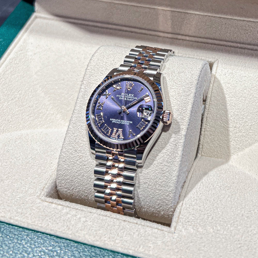 Rolex Datejust31 31mm Steel/RG Purple Dial Numeral Markers 2024 Ref m278271-0020 (#678)