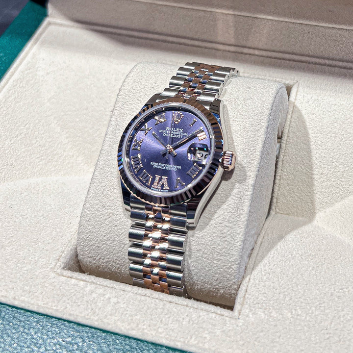 Rolex Datejust31 31mm Steel/RG Purple Dial Numeral Markers 2024 Ref m278271-0020 (#678)