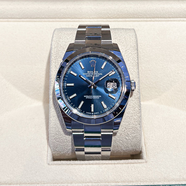 Rolex Datejust41 41mm Steel Blue Dial Stick Markers 2024 Ref m126300-0001 (#773)