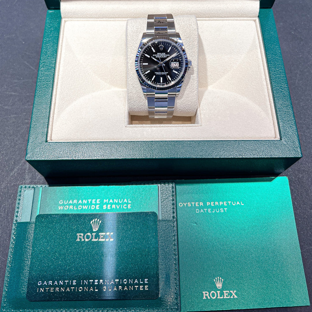 Rolex Datejust36 36mm Steel/WG Black Dial Stick Markers 2024 Ref m126234-0016 (#641)