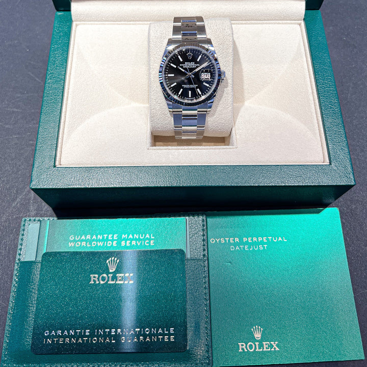 Rolex Datejust36 36mm Steel/WG Black Dial Stick Markers 2024 Ref m126234-0016 (#641)