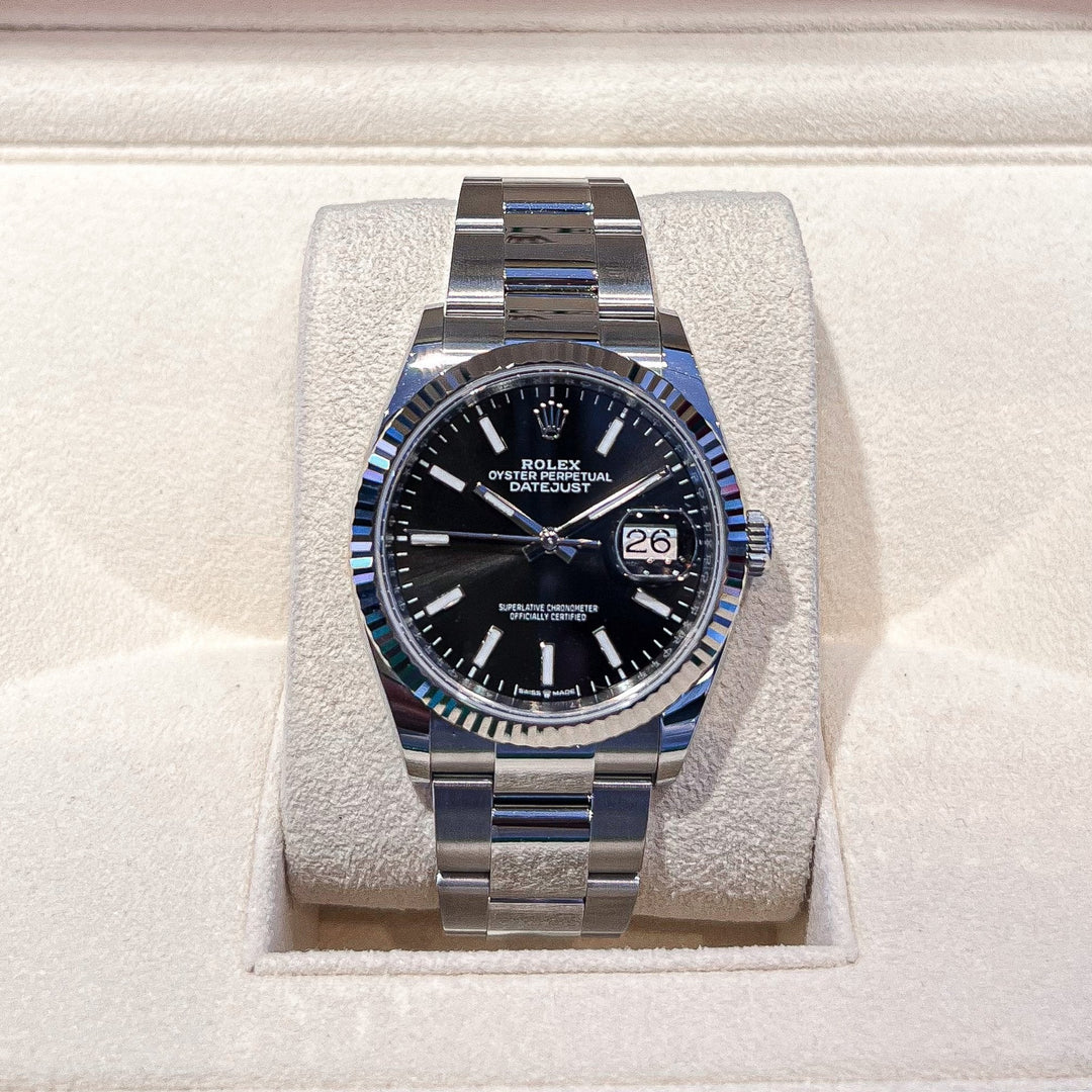 Rolex Datejust36 36mm Steel/WG Black Dial Stick Markers 2024 Ref m126234-0016 (#641)
