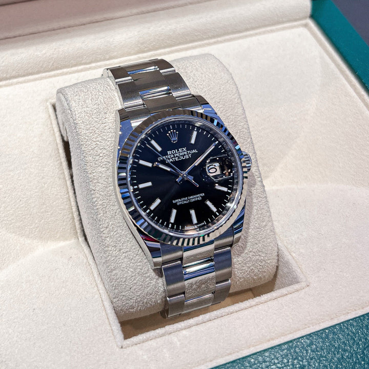 Rolex Datejust36 36mm Steel/WG Black Dial Stick Markers 2024 Ref m126234-0016 (#641)