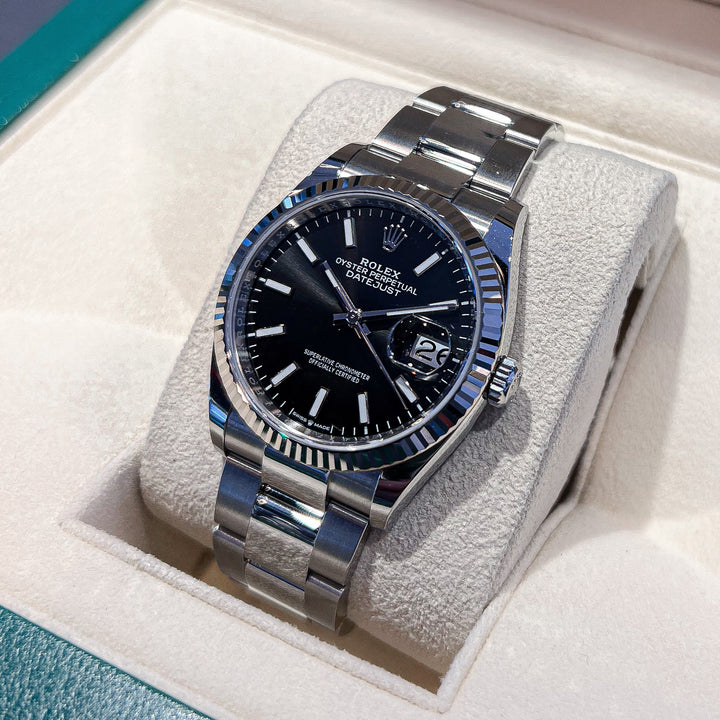 Rolex Datejust36 36mm Steel/WG Black Dial Stick Markers 2024 Ref m126234-0016 (#641)