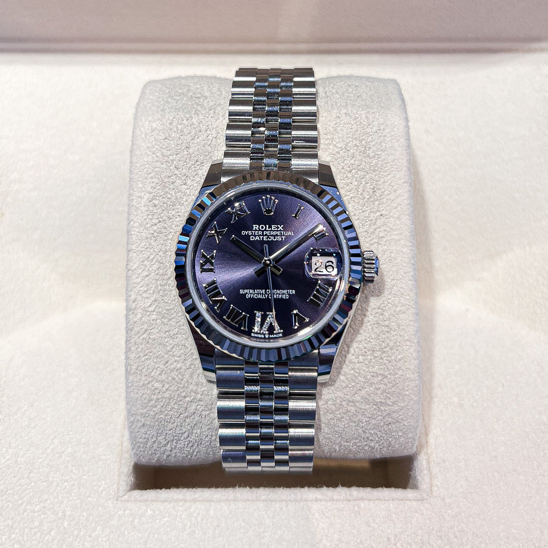 Rolex Datejust31 31mm Steel/WG Purple Dial Numeral Markers 2024 Ref m278274-0026 (#728)